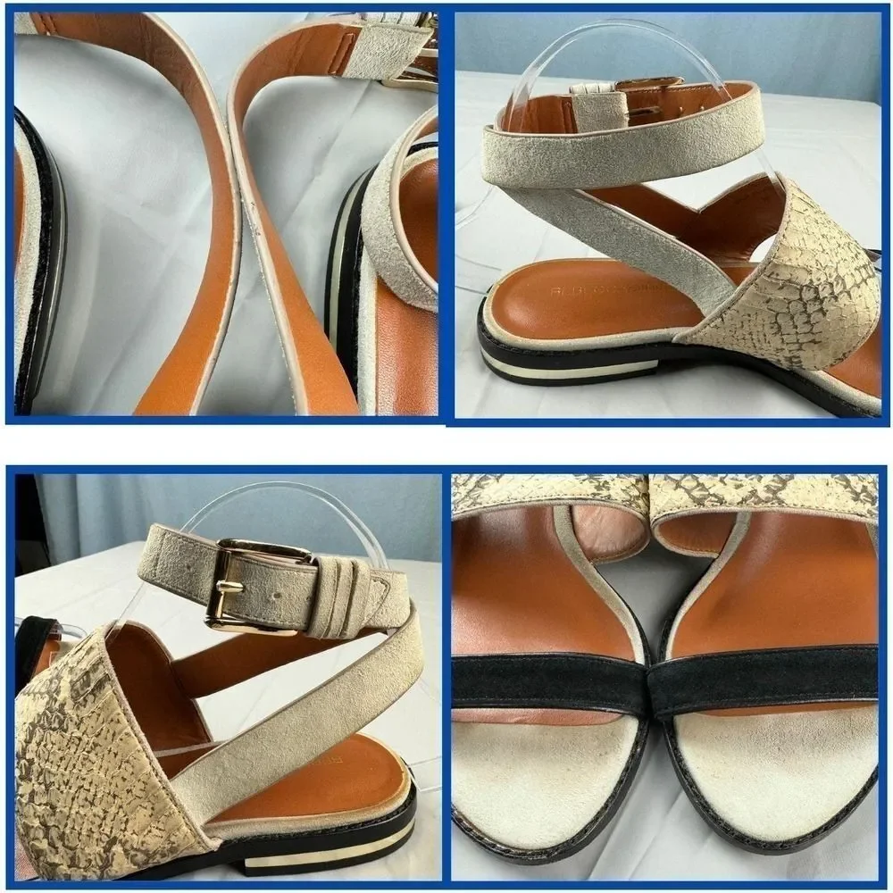 Rebecca Minkoff Vero Cuoio Multicolor Animal Print Ankle Wrap Sandals‎ Size 7M